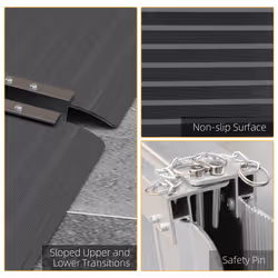 HOMCOM Folding Aluminium Wheelchair Ramp 122x73cm 272KG Capacity for Home - Additional view 6