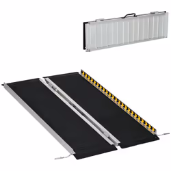 HOMCOM Folding Aluminium Wheelchair Ramp 122x73cm 272KG Capacity for Home - Additional view 8