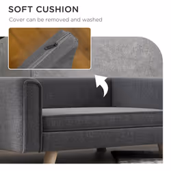 PawHut Elevated Dog Sofa Bed with Cushion for Medium and Small Dogs, Grey