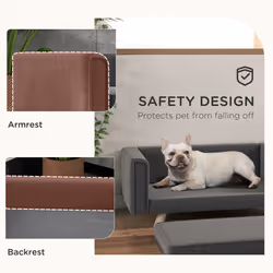 PawHut Elevated Dog Sofa Bed with Cushion for Medium and Small Dogs, Grey - Additional view 5