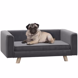 PawHut Elevated Dog Sofa Bed with Cushion for Medium and Small Dogs, Grey - Additional view 8