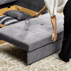 HOMCOM 2 Seater Sofa Bed Convertible Bed Settee w/ 2 Cushions Storage Light Grey - Additional view 6