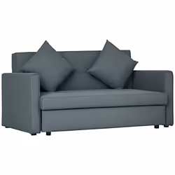 HOMCOM 2 Seater Sofa Bed Convertible Bed Settee w/ 2 Cushions Storage Dark Grey - Additional view 8