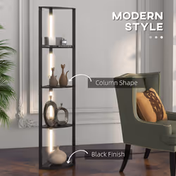 HOMCOM Corner Floor Lamp with Dimmable Warm White LED Light, for Living Room