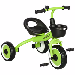 AIYAPLAY Trike W/ Adjustable Seat Basket, Kids Tricycle for 2-5 Years Old, Green