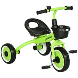 AIYAPLAY Trike W/ Adjustable Seat Basket, Kids Tricycle for 2-5 Years Old, Green