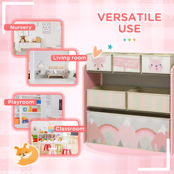 ZONEKIZ Kids Storage Units with 6 Boxes, Childrens Toy Storage Organiser, Pink - Additional view 5