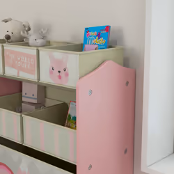 ZONEKIZ Kids Storage Units with 6 Boxes, Childrens Toy Storage Organiser, Pink - Additional view 8