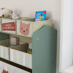 ZONEKIZ Kids Storage Units with 6 Boxes, Childrens Toy Storage Organiser, Green - Additional view 7