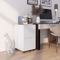 Vinsetto Steel File Cabinet with Hanging Bar for Letter A4 Legal Size White