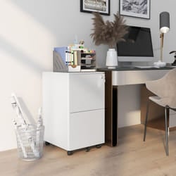 Vinsetto Steel File Cabinet with Hanging Bar for Letter A4 Legal Size White