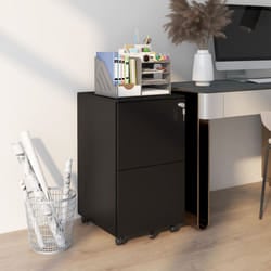 Vinsetto Steel File Cabinet with Hanging Bar for Letter A4 Legal Size Black