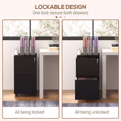 Vinsetto Steel File Cabinet with Hanging Bar for Letter A4 Legal Size Black - Additional view 4