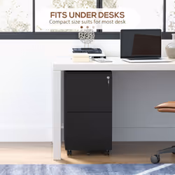 Vinsetto Steel File Cabinet with Hanging Bar for Letter A4 Legal Size Black - Additional view 6
