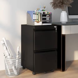 Vinsetto Steel File Cabinet with Lock Hanging Bar for Letter A4 Legal, Black