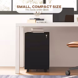 Vinsetto File Cabinet with Lock Hanging Bar for Letter A4 Legal Size Black - Additional view 7