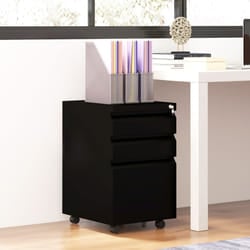 Vinsetto Filing Cabinet with Lock and Hanging Bar for Letter A4 Legal, Black