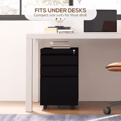 Vinsetto Filing Cabinet with Lock and Hanging Bar for Letter A4 Legal, Black - Additional view 6