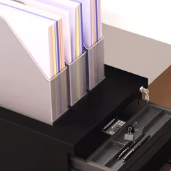 Vinsetto Filing Cabinet with Lock and Hanging Bar for Letter A4 Legal, Black - Additional view 7