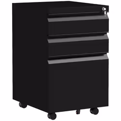 Vinsetto Filing Cabinet with Lock and Hanging Bar for Letter A4 Legal, Black - Additional view 8