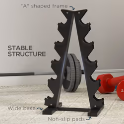 SPORTNOW Five-Tier Weight Tree, Steel Dumbbell Rack for Home Gym Exercise - Additional view 4
