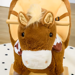 HOMCOM Kids Rocking Horse, Plush Baby Rocking Chair w/ Safety Harness, Sounds - Additional view 7