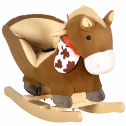 HOMCOM Kids Rocking Horse, Plush Baby Rocking Chair w/ Safety Harness, Sounds - Additional view 8