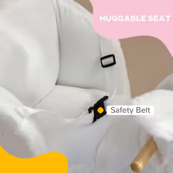HOMCOM Kids Rabbit-Shaped Rocking Horse w/ Realistic Sounds, Safety Belt - White - Additional view 5