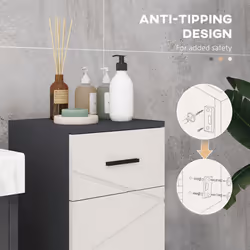 kleankin Bathroom Storage Cabinet, Slim Bathroom Cabinet with Soft Close Door - Additional view 4