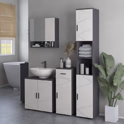 kleankin Bathroom Storage Cabinet, Slim Bathroom Cabinet with Soft Close Door - Additional view 5