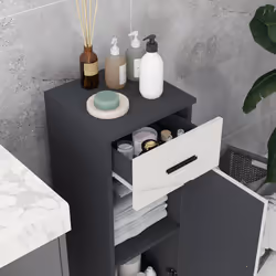 kleankin Bathroom Storage Cabinet, Slim Bathroom Cabinet with Soft Close Door - Additional view 6