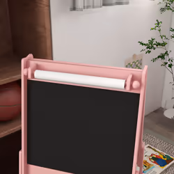 AIYAPLAY Kids Easel with Paper Roll, Blackboard, Whiteboard, Storage, Pink - Additional view 6