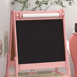 AIYAPLAY Kids Easel with Paper Roll, Blackboard, Whiteboard, Storage, Pink - Additional view 8
