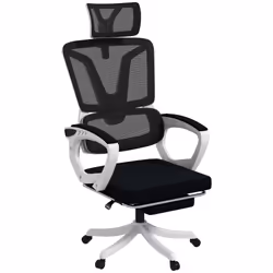 Vinsetto Mesh Office Chair for Home with Lumbar Support, Arm, Footrest, Headrest
