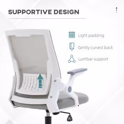 Vinsetto Mesh Office Chair for Home with Lumbar Support, Flip-up Arm, Wheels - Additional view 6