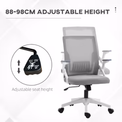 Vinsetto Mesh Office Chair for Home with Lumbar Support, Flip-up Arm, Wheels - Additional view 8