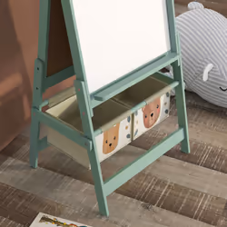 AIYAPLAY Kids Easel with Paper Roll, Blackboard, Whiteboard, Storage, Green - Additional view 8