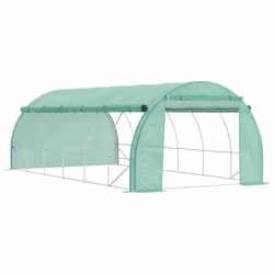 Outsunny 6 x 3 x 2 m Polytunnel Greenhouse Pollytunnel Tent Steel Frame Green