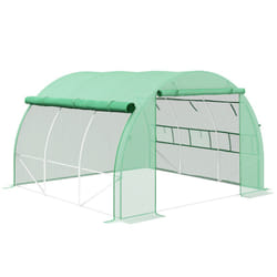 Outsunny 3 x 3 x 2 m Polytunnel Greenhouse Pollytunnel Tent Steel Frame Green