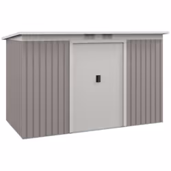 Outsunny 9 x 4FT Metal Garden Storage Shed w/ 2 Door, Light Grey - Additional view 8