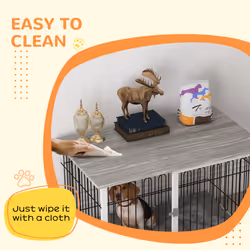 PawHut Dog Crate Furniture End Table w/ Soft Washable Cushion, Lockable Door - Additional view 6