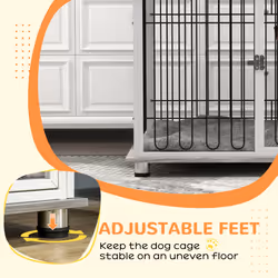 PawHut Dog Crate Furniture End Table w/ Soft Washable Cushion, Lockable Door - Additional view 7
