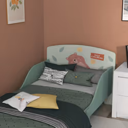 ZONEKIZ Toddler Bed Frame, Kids Bedroom Furniture for Ages 3-6 Years, Green - Additional view 8
