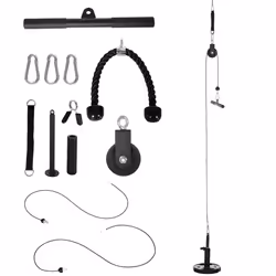 SPORTNOW Cable Pulley System, Lat Pull Down System with DIY Loading Weight Pin