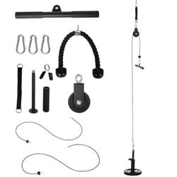SPORTNOW Cable Pulley System, Lat Pull Down System with DIY Loading Weight Pin