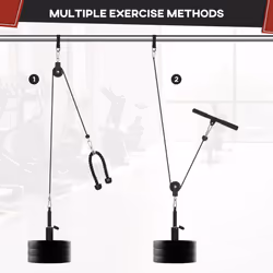 SPORTNOW Cable Pulley System, Lat Pull Down System with DIY Loading Weight Pin - Additional view 4