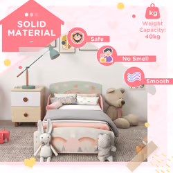 ZONEKIZ Toddler Bed Frame, Kids Bedroom Furniture for Ages 3-6 Years, Pink - Additional view 5