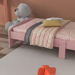 ZONEKIZ Toddler Bed Frame, Kids Bedroom Furniture for Ages 3-6 Years, Pink - Additional view 8