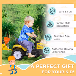 HOMCOM Pedal Go Kart Ride on Tractor with Shovel & Rake Four Wheels Child Toy - Additional view 4