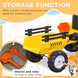 HOMCOM Pedal Go Kart Ride on Tractor with Shovel & Rake Four Wheels Child Toy - Additional view 5